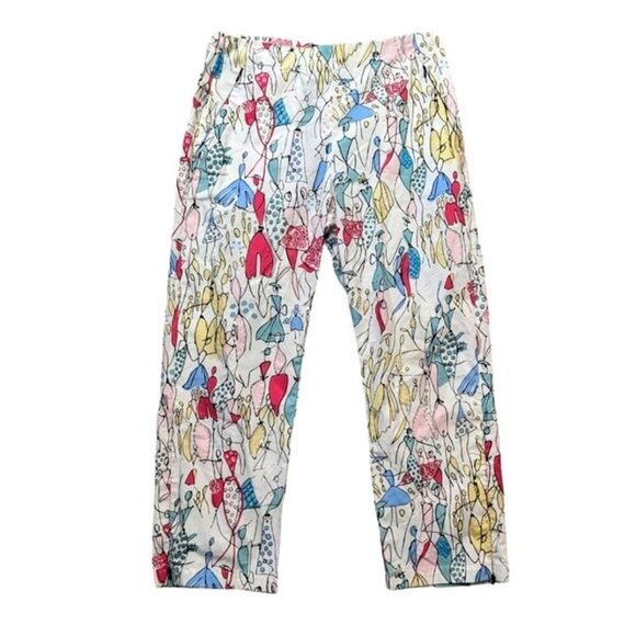 Gabby D summer multicolor cotton sequin crop pants size M - Picture 1 of 6
